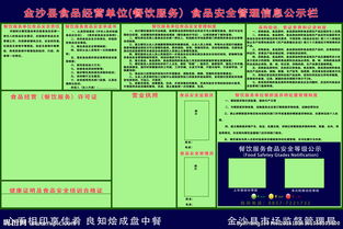 餐飲服務食品安全管理信息公示欄 構筑透明化餐飲管理服務的重要窗口